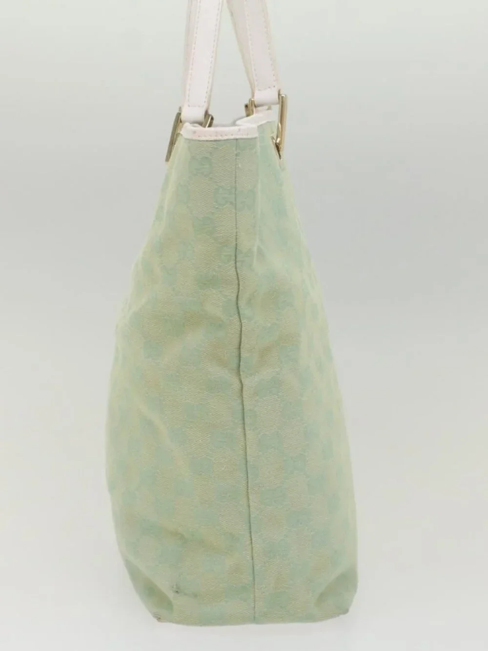 GUCCI GG Canvas Tote Bag Light Blue 002 1098 Auth ki3541